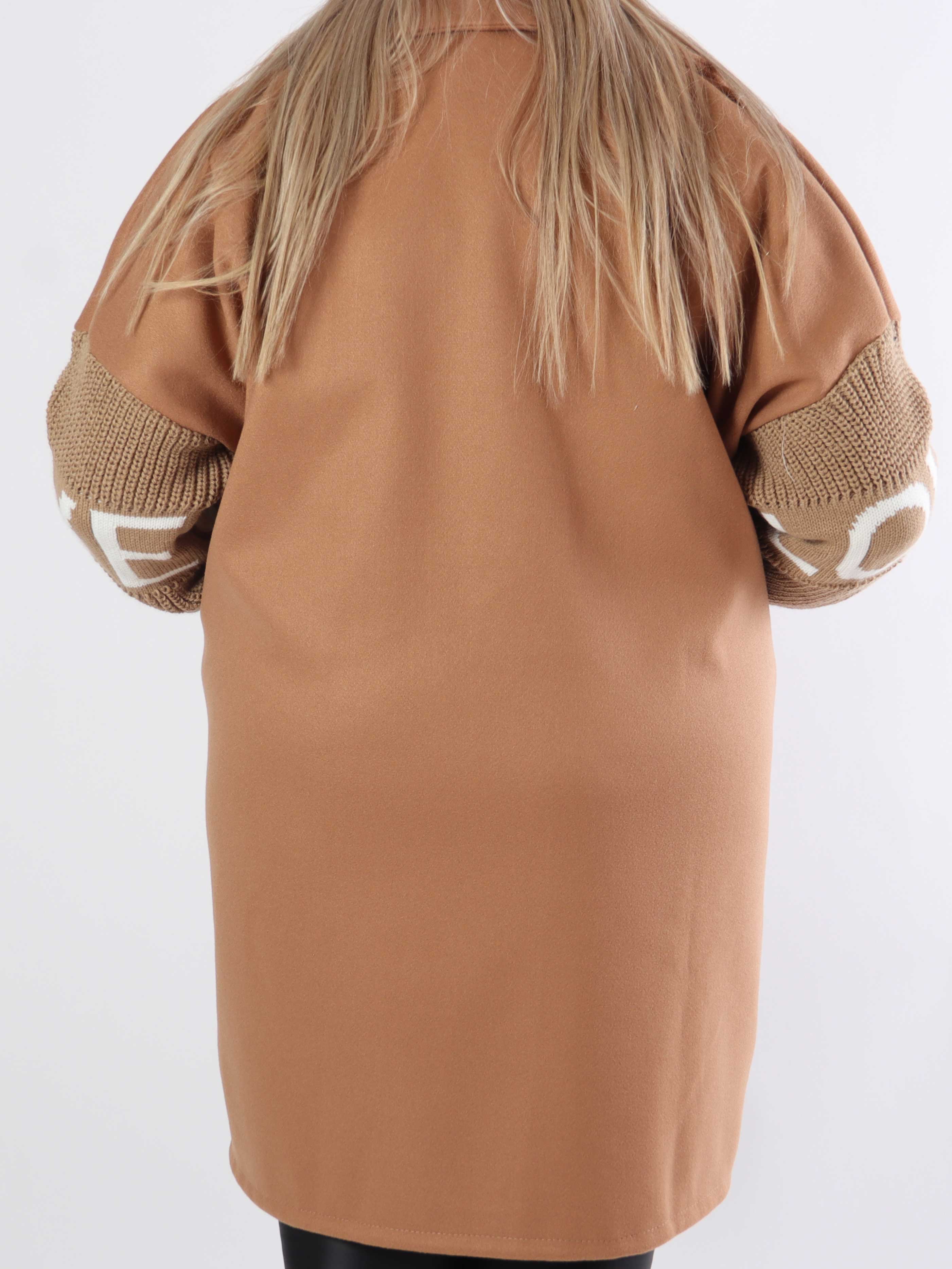 Debbie Short - Plus size-jacka med stickade ärmar